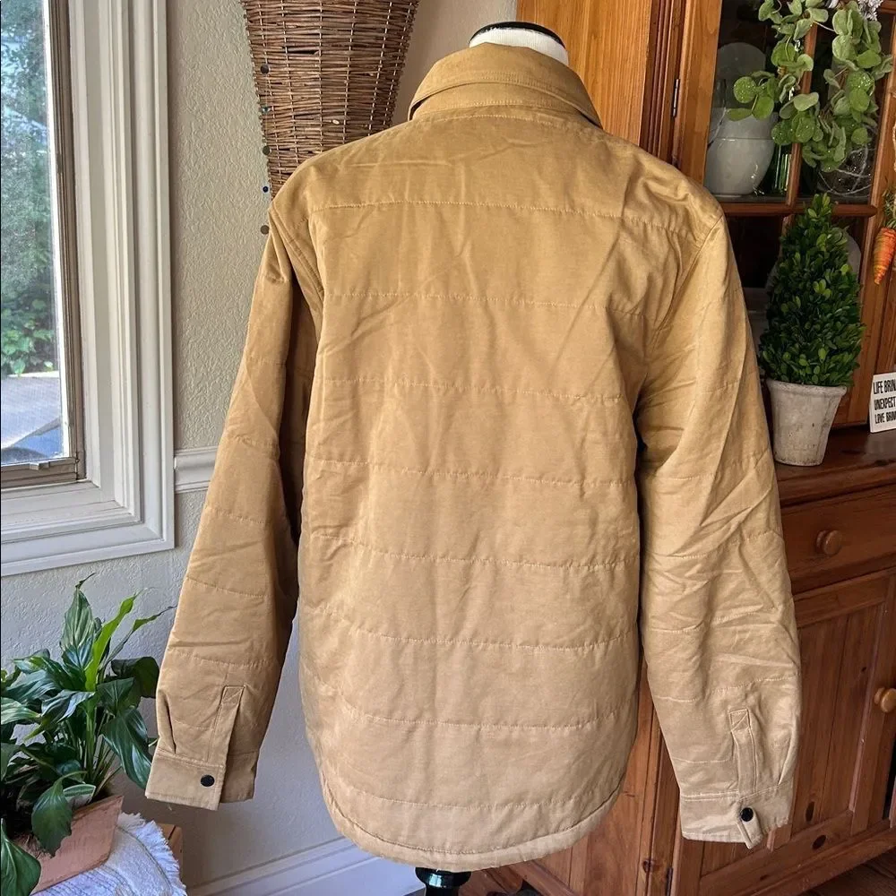 Hurly Fleeced Lined Snap Button Men’s Brown Tan Work Jacket